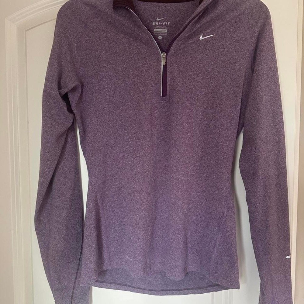 Nike Dri-FIT Women's Purple 1/4 Zip Pullover Long Sleeve Athletic Top Size S